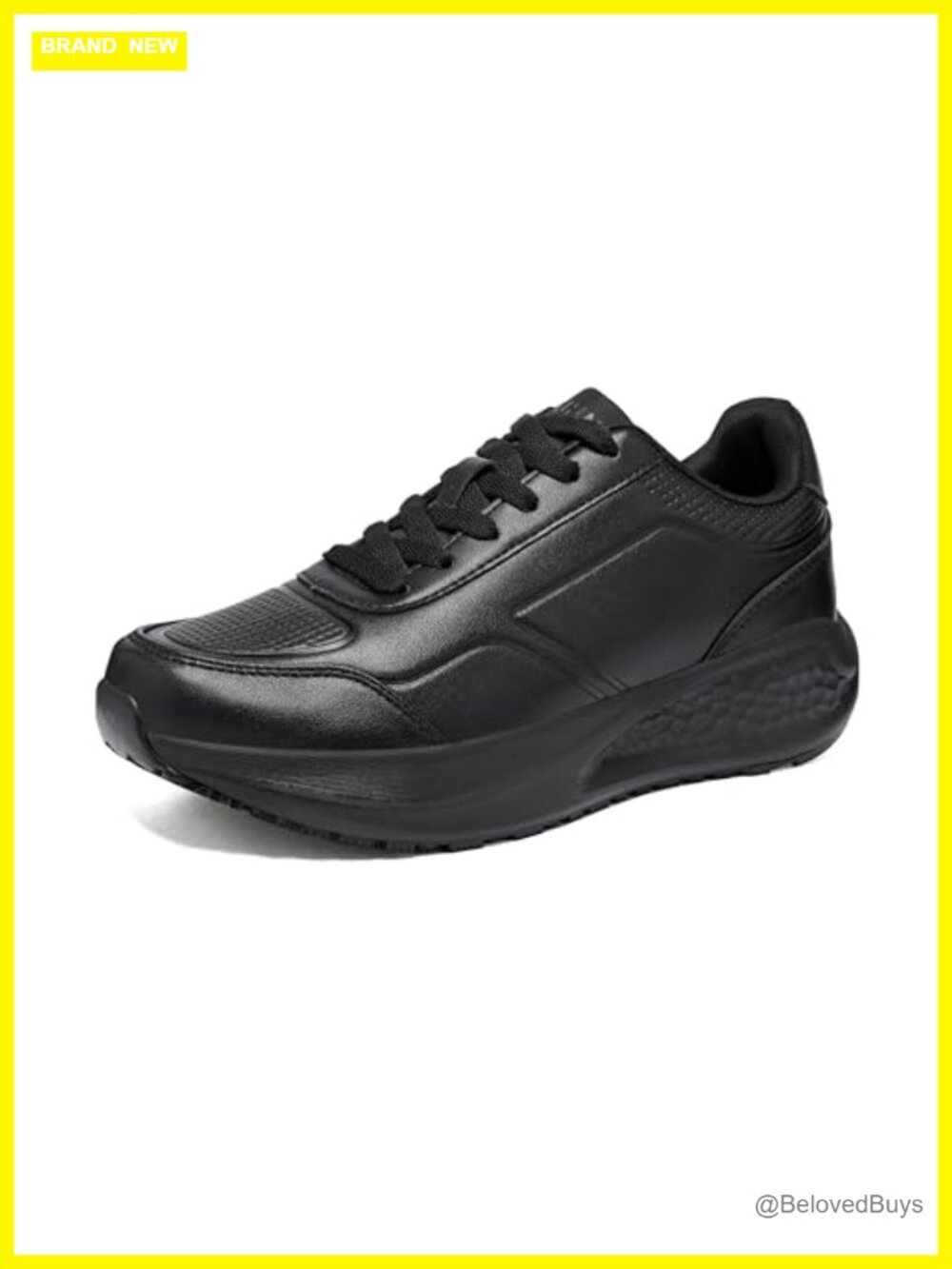 Slip Resistant Waterproof Work Sneakers Memory Foam Faux Leather Shoes